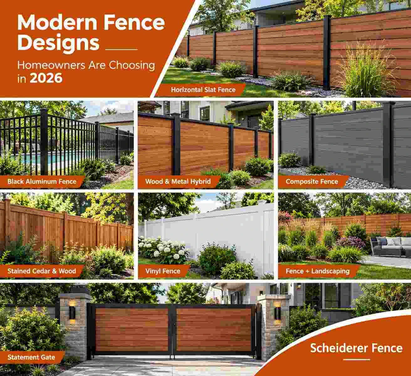 Modern Fence Designs Homeowners Are Choosing | Scheiderer Fencing